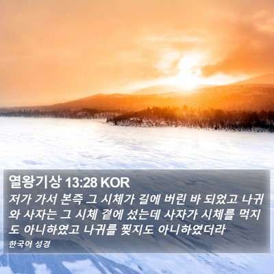 열왕기상 13:28 KOR Bible Verse Image