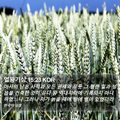 열왕기상 15:23 KOR Bible Verse Image
