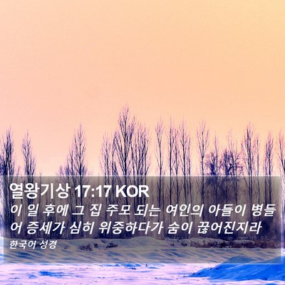 열왕기상 17:17 KOR Bible Verse Image