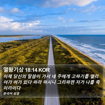 열왕기상 18:14 KOR Bible Verse Image
