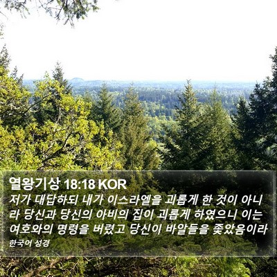 열왕기상 18:18 KOR Bible Verse Image