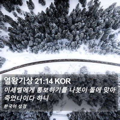 열왕기상 21:14 KOR Bible Verse Image
