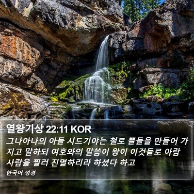 열왕기상 22:11 KOR Bible Verse Image