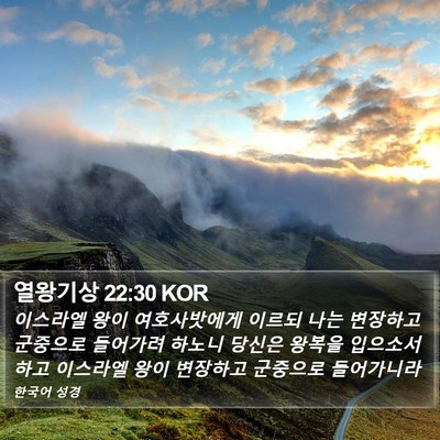 열왕기상 22:30 KOR Bible Verse Image
