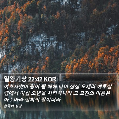 열왕기상 22:42 KOR Bible Verse Image