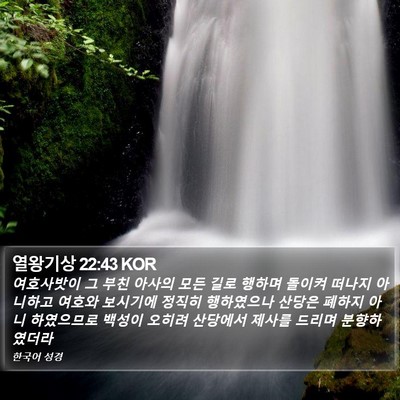 열왕기상 22:43 KOR Bible Verse Image