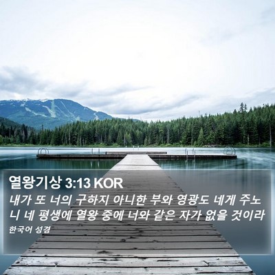 열왕기상 3:13 KOR Bible Verse Image