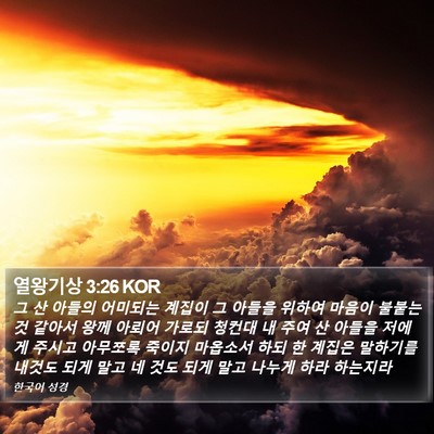 열왕기상 3:26 KOR Bible Verse Image