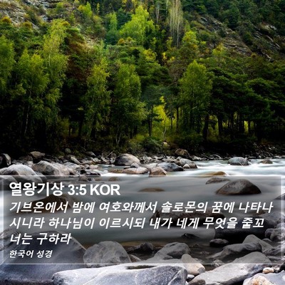 열왕기상 3:5 KOR Bible Verse Image