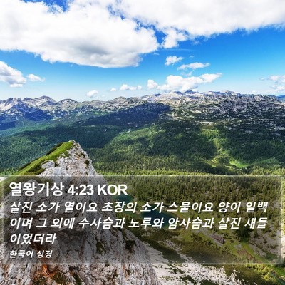 열왕기상 4:23 KOR Bible Verse Image