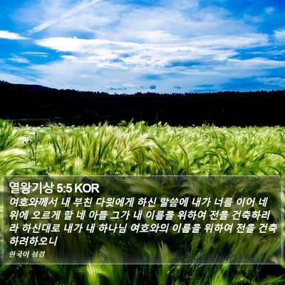 열왕기상 5:5 KOR Bible Verse Image