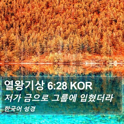 열왕기상 6:28 KOR Bible Verse Image