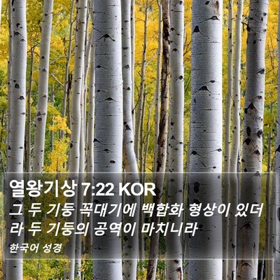 열왕기상 7:22 KOR Bible Verse Image