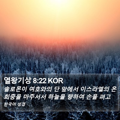 열왕기상 8:22 KOR Bible Verse Image
