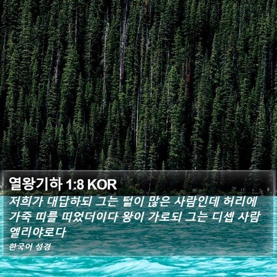열왕기하 1:8 KOR Bible Verse Image