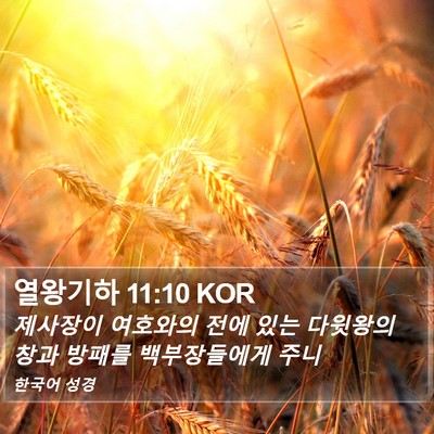 열왕기하 11:10 KOR Bible Verse Image