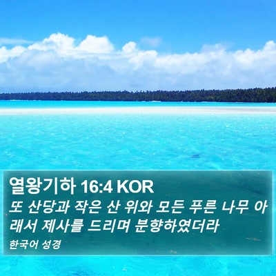 열왕기하 16:4 KOR Bible Verse Image