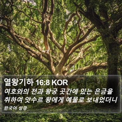 열왕기하 16:8 KOR Bible Verse Image
