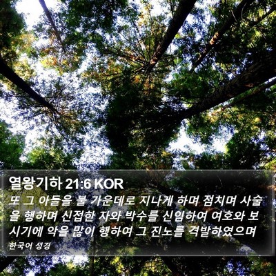열왕기하 21:6 KOR Bible Verse Image