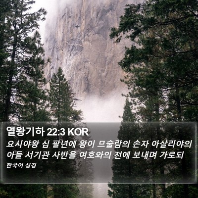 열왕기하 22:3 KOR Bible Verse Image