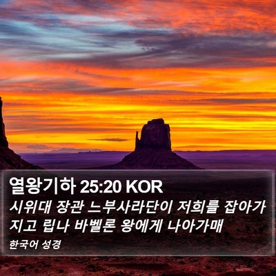 열왕기하 25:20 KOR Bible Verse Image