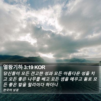 열왕기하 3:19 KOR Bible Verse Image