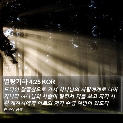 열왕기하 4:25 KOR Bible Verse Image