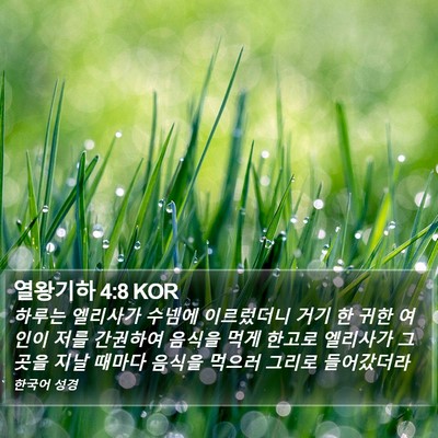 열왕기하 4:8 KOR Bible Verse Image