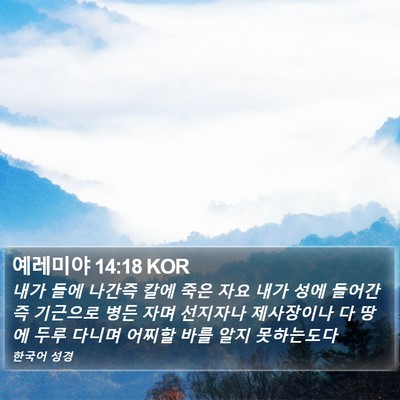 예레미야 14:18 KOR Bible Verse Image
