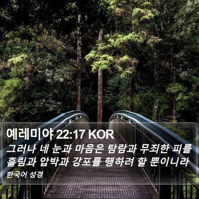 예레미야 22:17 KOR Bible Verse Image