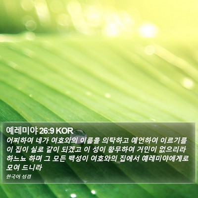 예레미야 26:9 KOR Bible Verse Image