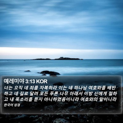 예레미야 3:13 KOR Bible Verse Image