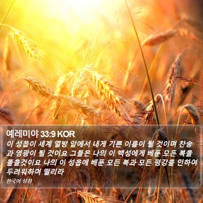 예레미야 33:9 KOR Bible Verse Image