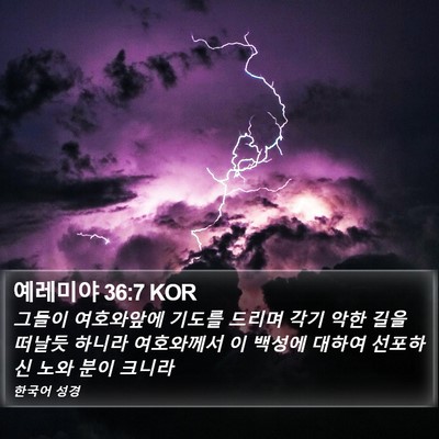 예레미야 36:7 KOR Bible Verse Image