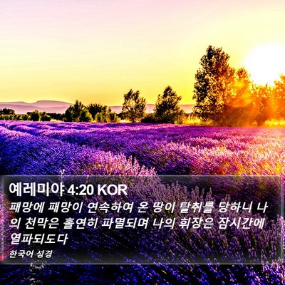 예레미야 4:20 KOR Bible Verse Image