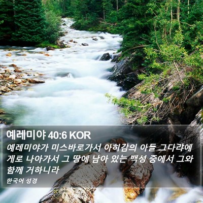 예레미야 40:6 KOR Bible Verse Image