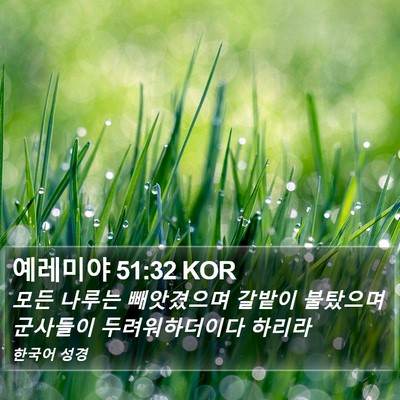 예레미야 51:32 KOR Bible Verse Image