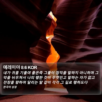 예레미야 8:6 KOR Bible Verse Image
