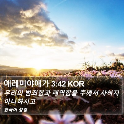 예레미야애가 3:42 KOR Bible Verse Image