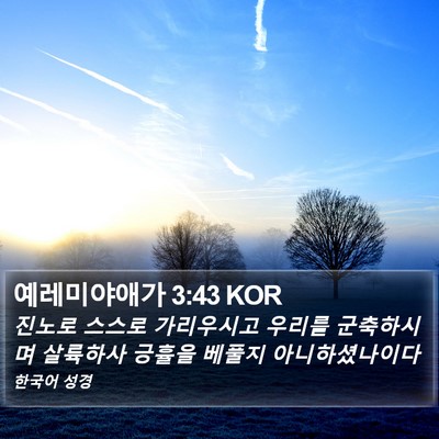 예레미야애가 3:43 KOR Bible Verse Image