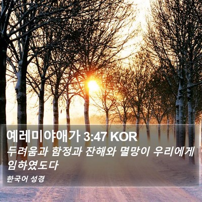예레미야애가 3:47 KOR Bible Verse Image