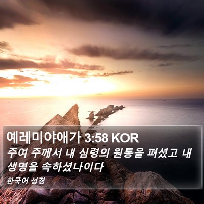 예레미야애가 3:58 KOR Bible Verse Image