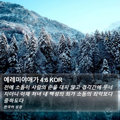 예레미야애가 4:6 KOR Bible Verse Image
