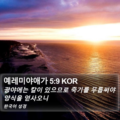 예레미야애가 5:9 KOR Bible Verse Image