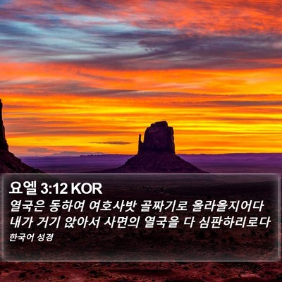 요엘 3:12 KOR Bible Verse Image