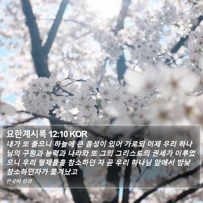 요한계시록 12:10 KOR Bible Verse Image