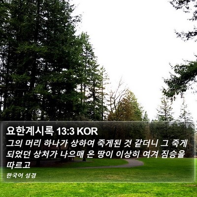 요한계시록 13:3 KOR Bible Verse Image