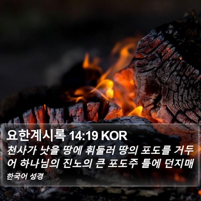요한계시록 14:19 KOR Bible Verse Image
