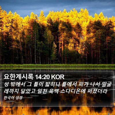 요한계시록 14:20 KOR Bible Verse Image