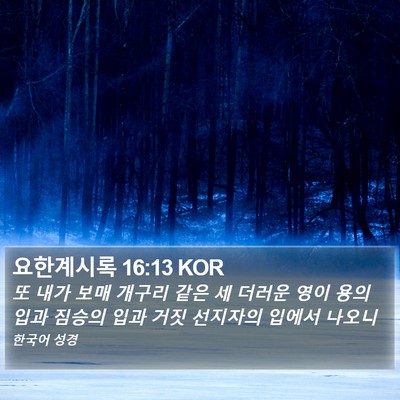 요한계시록 16:13 KOR Bible Verse Image